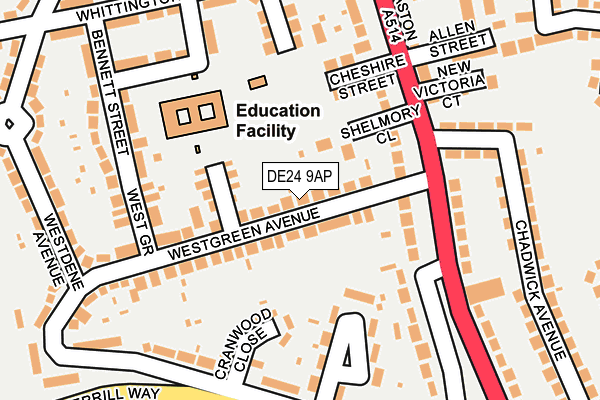 DE24 9AP map - OS OpenMap – Local (Ordnance Survey)