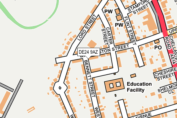 DE24 9AZ map - OS OpenMap – Local (Ordnance Survey)