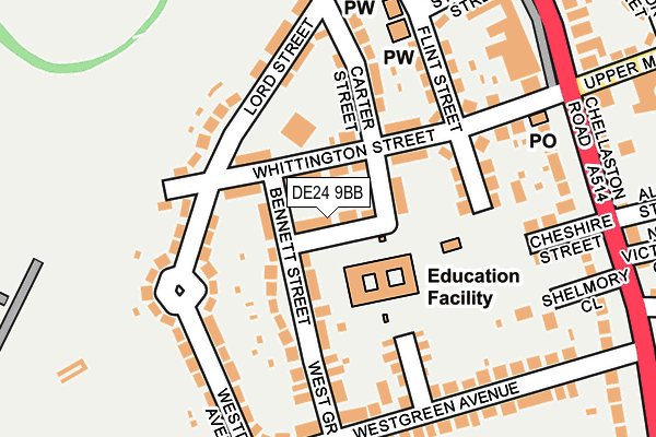 DE24 9BB map - OS OpenMap – Local (Ordnance Survey)