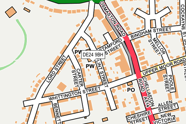 DE24 9BH map - OS OpenMap – Local (Ordnance Survey)