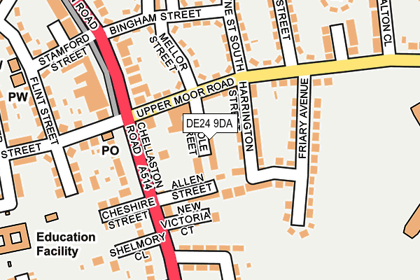 DE24 9DA map - OS OpenMap – Local (Ordnance Survey)
