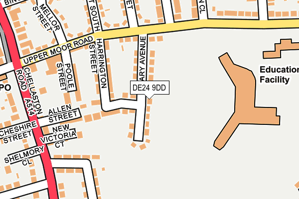 DE24 9DD map - OS OpenMap – Local (Ordnance Survey)