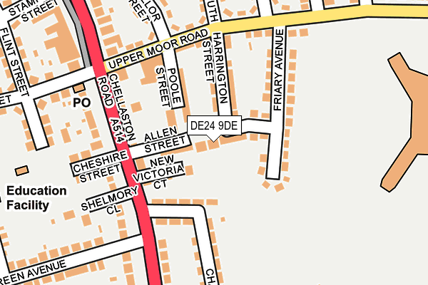 DE24 9DE map - OS OpenMap – Local (Ordnance Survey)