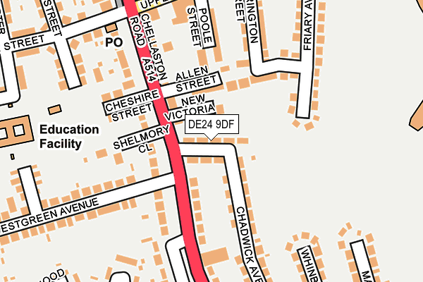 DE24 9DF map - OS OpenMap – Local (Ordnance Survey)