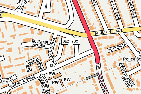 DE24 9DX map - OS OpenMap – Local (Ordnance Survey)