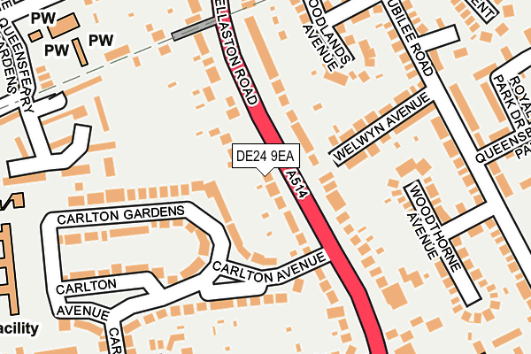 DE24 9EA map - OS OpenMap – Local (Ordnance Survey)