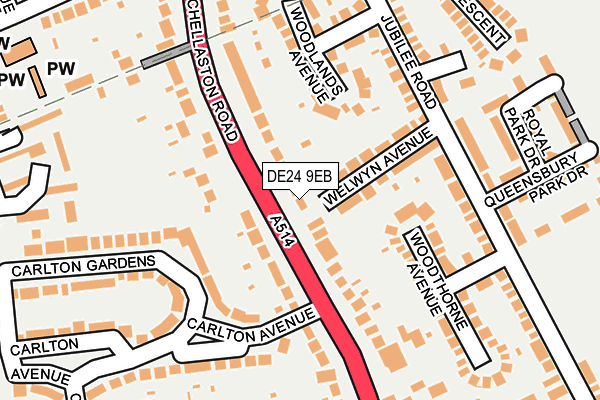 DE24 9EB map - OS OpenMap – Local (Ordnance Survey)