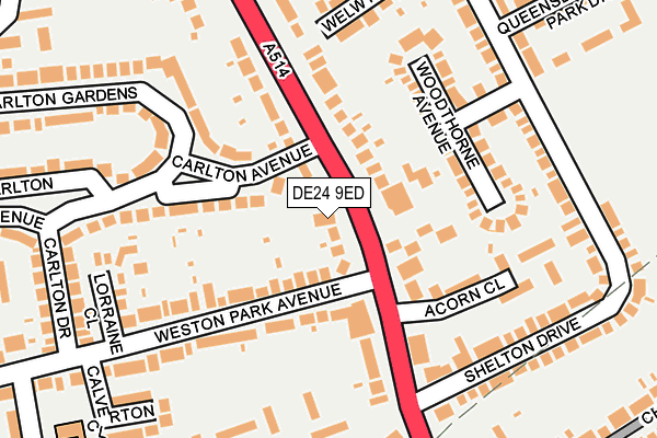 DE24 9ED map - OS OpenMap – Local (Ordnance Survey)