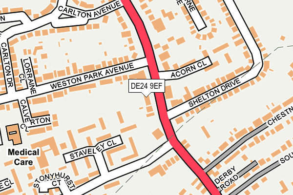 DE24 9EF map - OS OpenMap – Local (Ordnance Survey)