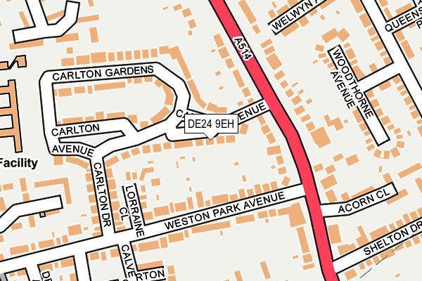 DE24 9EH map - OS OpenMap – Local (Ordnance Survey)