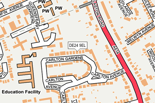 DE24 9EL map - OS OpenMap – Local (Ordnance Survey)