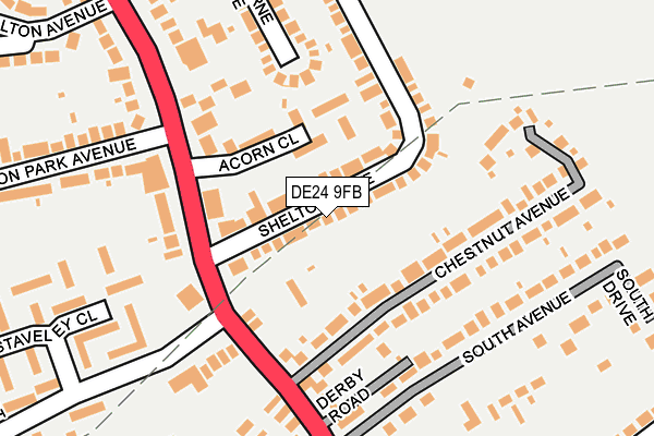 DE24 9FB map - OS OpenMap – Local (Ordnance Survey)