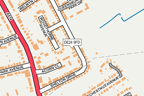 DE24 9FD map - OS OpenMap – Local (Ordnance Survey)