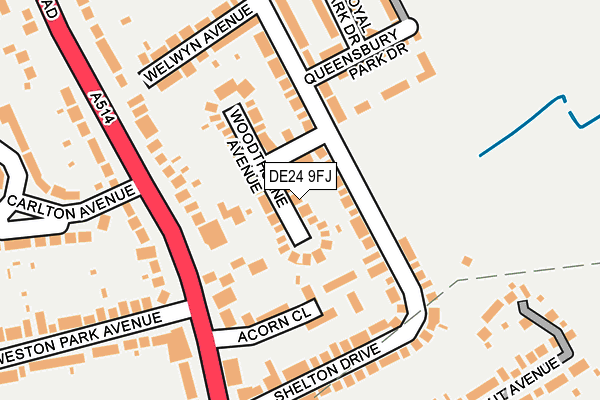 DE24 9FJ map - OS OpenMap – Local (Ordnance Survey)