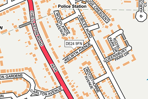 DE24 9FN map - OS OpenMap – Local (Ordnance Survey)