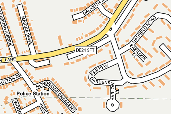 DE24 9FT map - OS OpenMap – Local (Ordnance Survey)