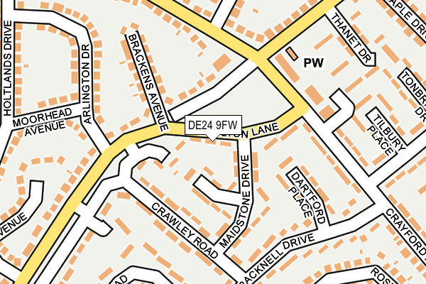 DE24 9FW map - OS OpenMap – Local (Ordnance Survey)