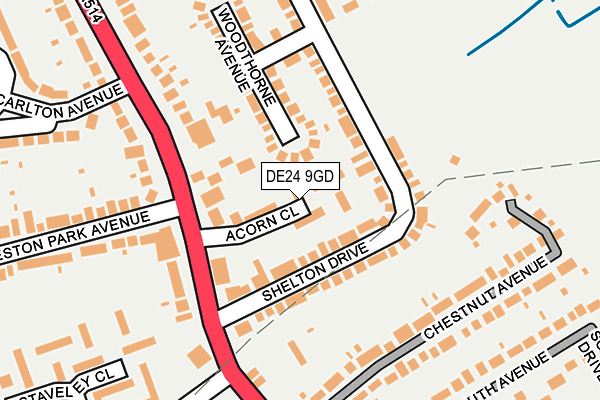DE24 9GD map - OS OpenMap – Local (Ordnance Survey)