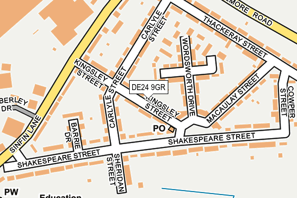 DE24 9GR map - OS OpenMap – Local (Ordnance Survey)