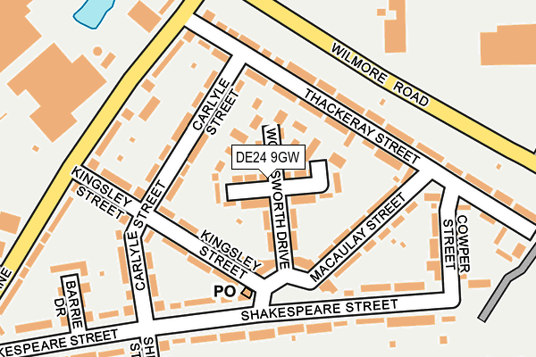DE24 9GW map - OS OpenMap – Local (Ordnance Survey)