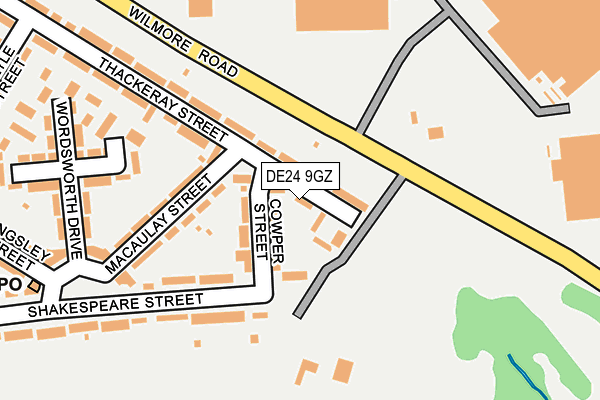 DE24 9GZ map - OS OpenMap – Local (Ordnance Survey)