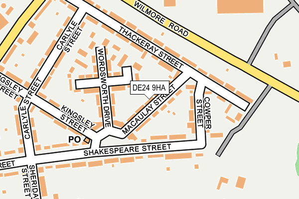 DE24 9HA map - OS OpenMap – Local (Ordnance Survey)