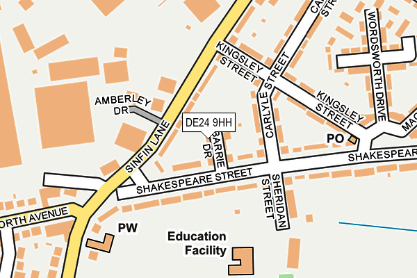 DE24 9HH map - OS OpenMap – Local (Ordnance Survey)