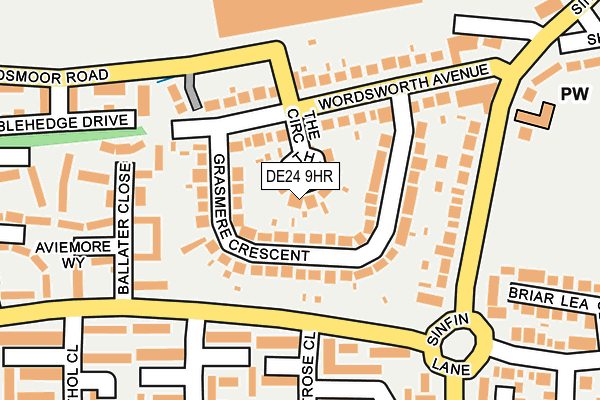 DE24 9HR map - OS OpenMap – Local (Ordnance Survey)