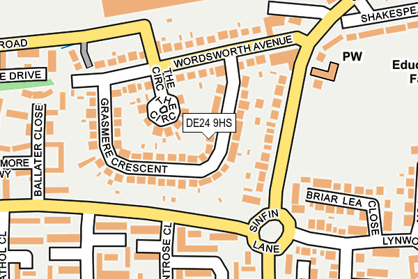 DE24 9HS map - OS OpenMap – Local (Ordnance Survey)
