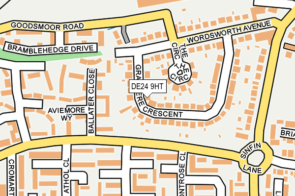 DE24 9HT map - OS OpenMap – Local (Ordnance Survey)
