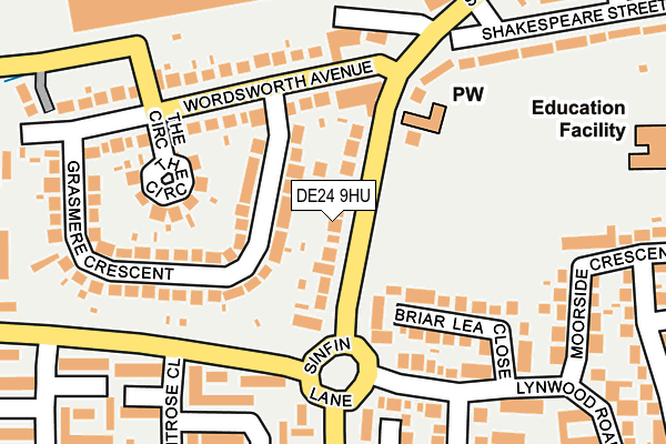 DE24 9HU map - OS OpenMap – Local (Ordnance Survey)