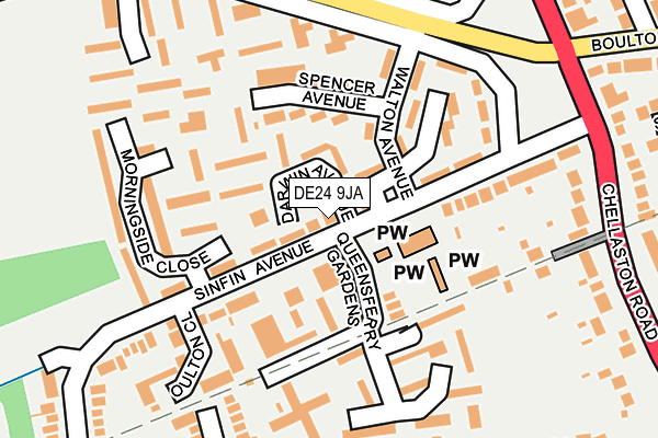 DE24 9JA map - OS OpenMap – Local (Ordnance Survey)