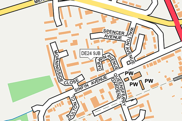 DE24 9JB map - OS OpenMap – Local (Ordnance Survey)
