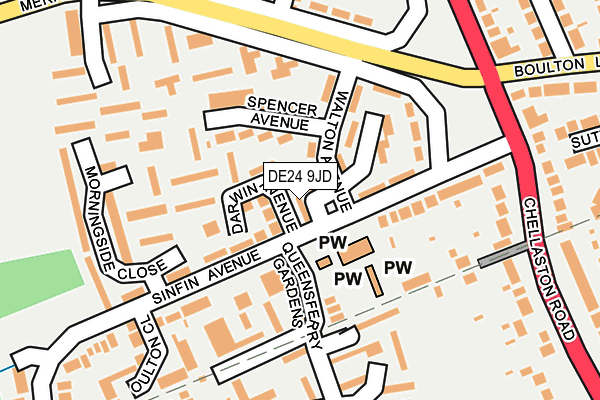 DE24 9JD map - OS OpenMap – Local (Ordnance Survey)