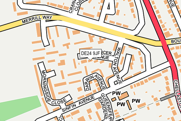 DE24 9JF map - OS OpenMap – Local (Ordnance Survey)