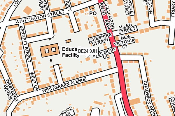 DE24 9JH map - OS OpenMap – Local (Ordnance Survey)