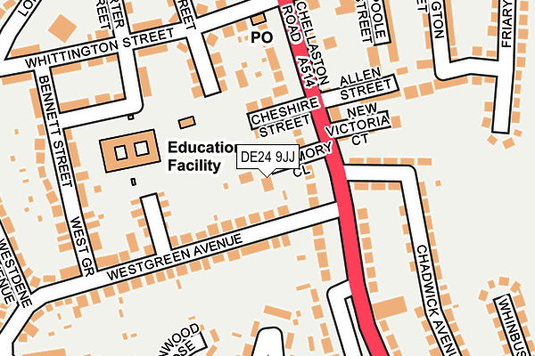 DE24 9JJ map - OS OpenMap – Local (Ordnance Survey)