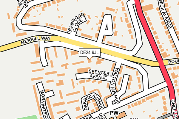 DE24 9JL map - OS OpenMap – Local (Ordnance Survey)