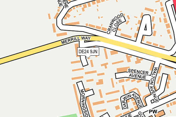 DE24 9JN map - OS OpenMap – Local (Ordnance Survey)