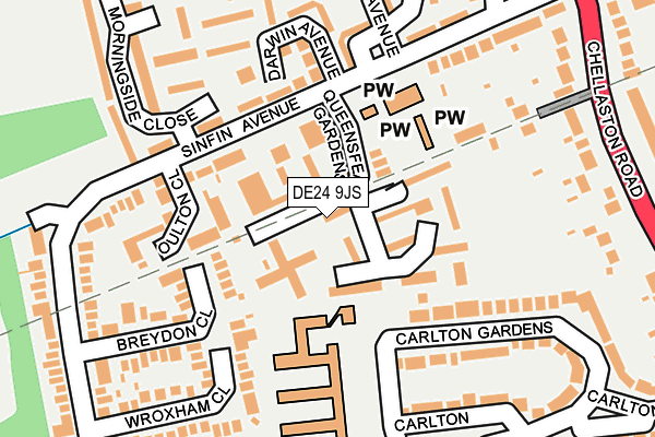 DE24 9JS map - OS OpenMap – Local (Ordnance Survey)