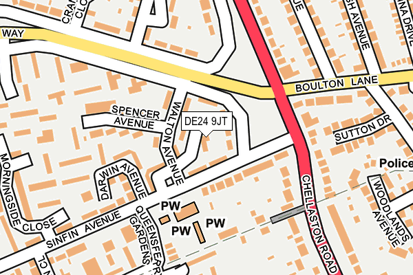 DE24 9JT map - OS OpenMap – Local (Ordnance Survey)