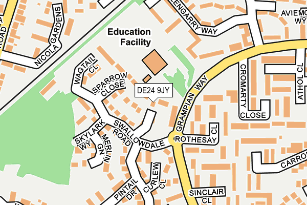 DE24 9JY map - OS OpenMap – Local (Ordnance Survey)