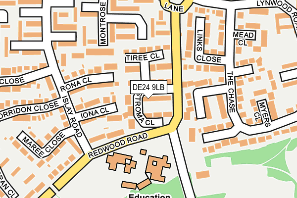 DE24 9LB map - OS OpenMap – Local (Ordnance Survey)