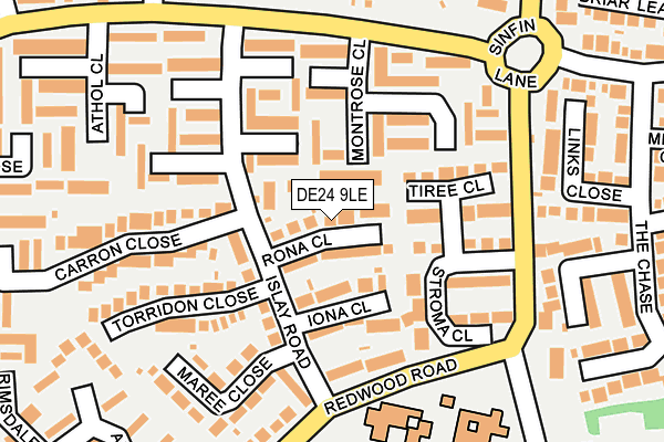 DE24 9LE map - OS OpenMap – Local (Ordnance Survey)