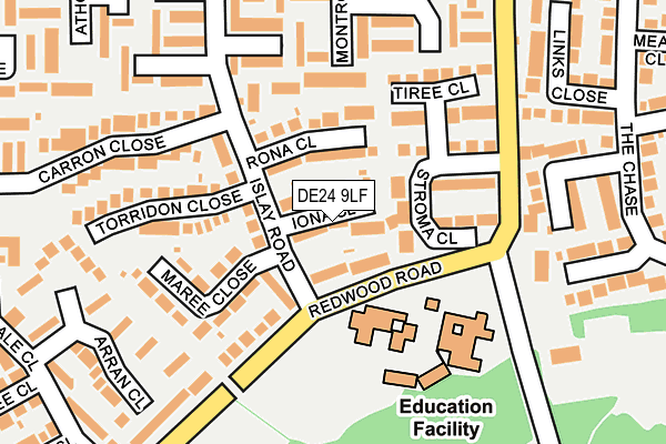 DE24 9LF map - OS OpenMap – Local (Ordnance Survey)