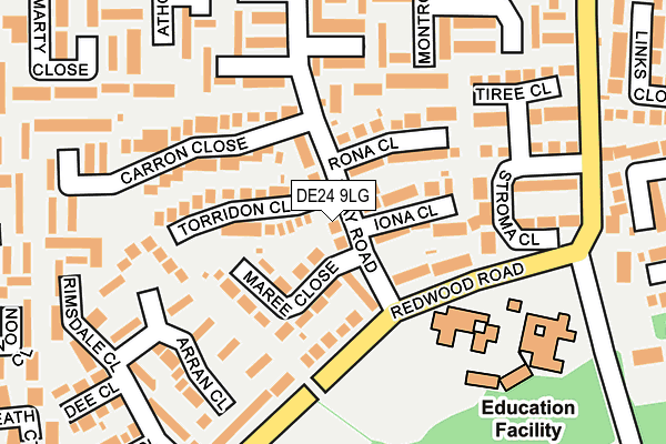 DE24 9LG map - OS OpenMap – Local (Ordnance Survey)
