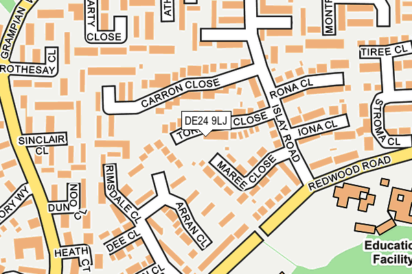 DE24 9LJ map - OS OpenMap – Local (Ordnance Survey)