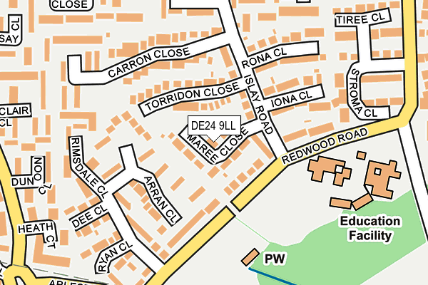 DE24 9LL map - OS OpenMap – Local (Ordnance Survey)