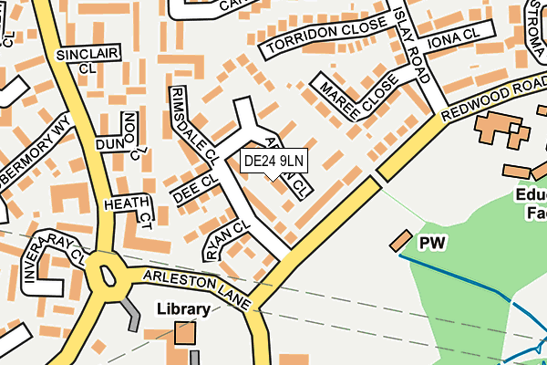 DE24 9LN map - OS OpenMap – Local (Ordnance Survey)