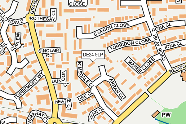 DE24 9LP map - OS OpenMap – Local (Ordnance Survey)
